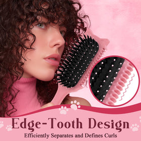 Tcsxady Curly Hair Brush showing flexible nylon pins