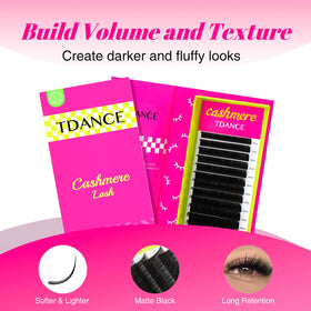 TDANCE Cashmere Lash Extensions close-up on application