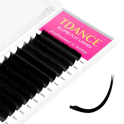 TDANCE Classic Flat Eyelash Extensions 0.15mm D Curl front view
