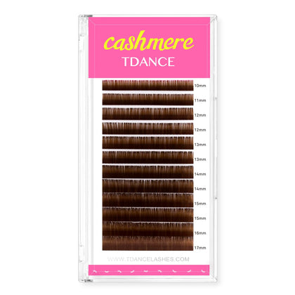 TDANCE Dark Brown Lash Extensions mixed colour tray with 7 vibrant colours