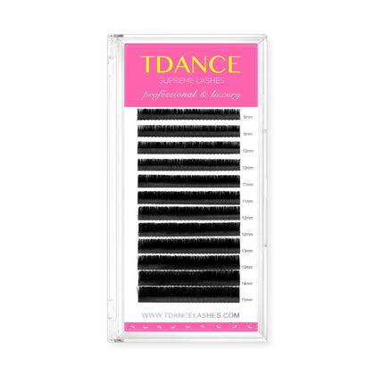 TDANCE Eyelash Extensions C Curl mixed lengths tray