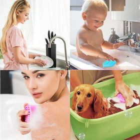 TDHDIKE Silicone Body Scrubber being used in the shower