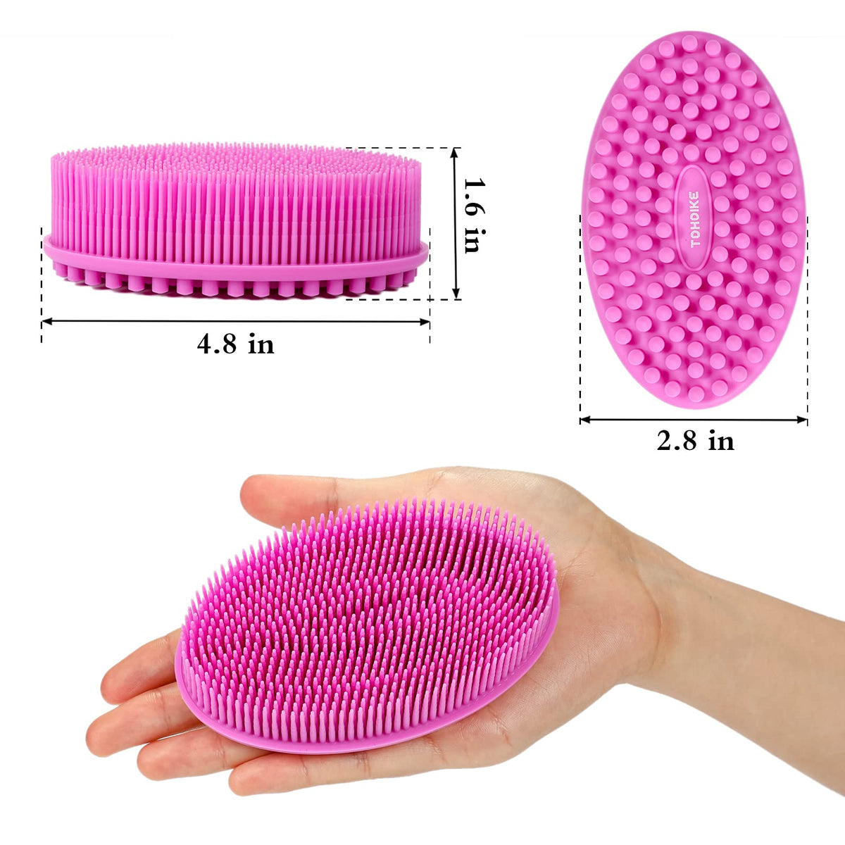 TDHDIKE Silicone Body Scrubber Blue side view