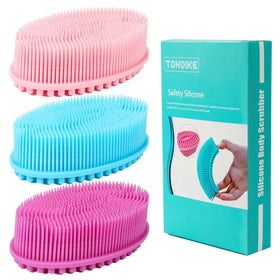 TDHDIKE Silicone Body Scrubber Pink front view