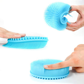 TDHDIKE Silicone Body Scrubber Purple back view