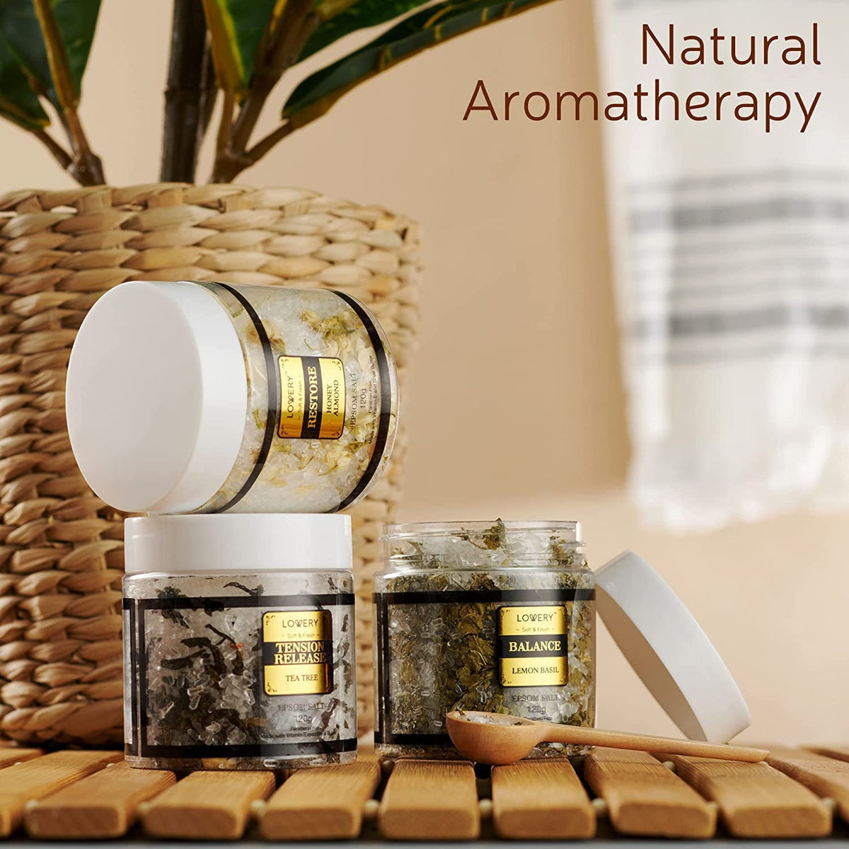 Tea Tree Epsom Salt jar from LOVERY Spa Gift Basket