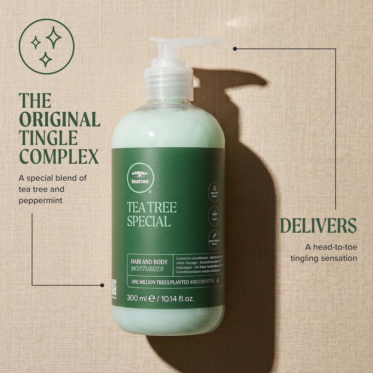 Tea Tree Hair and Body Moisturizer with lavender and peppermint