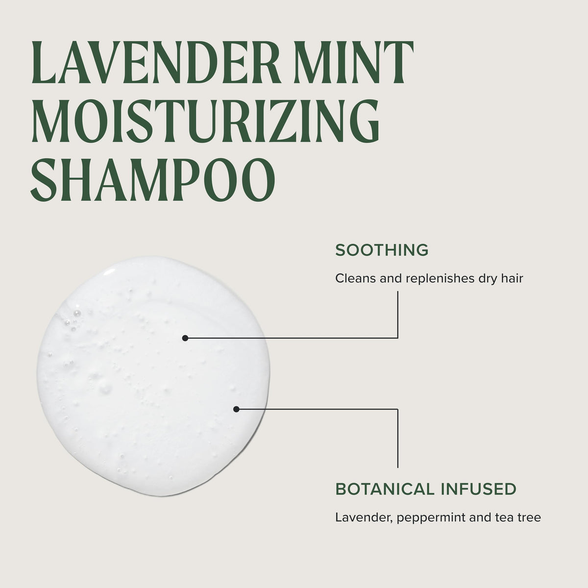 Tea Tree Lavender Mint Moisturizing Shampoo side view showing pump