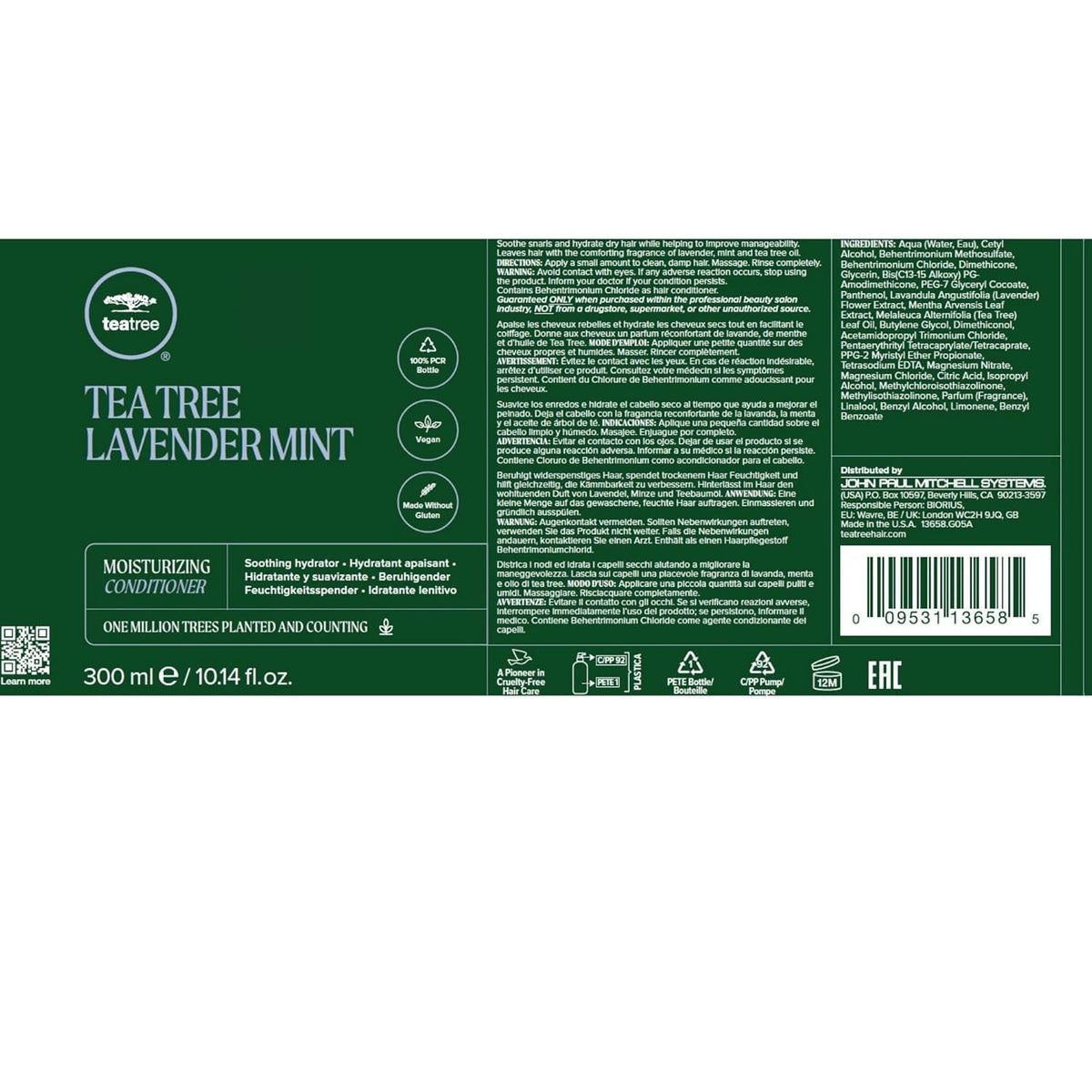 Tea Tree Lavender Mint Shampoo and Conditioner Duo Set with lavender and mint leaves