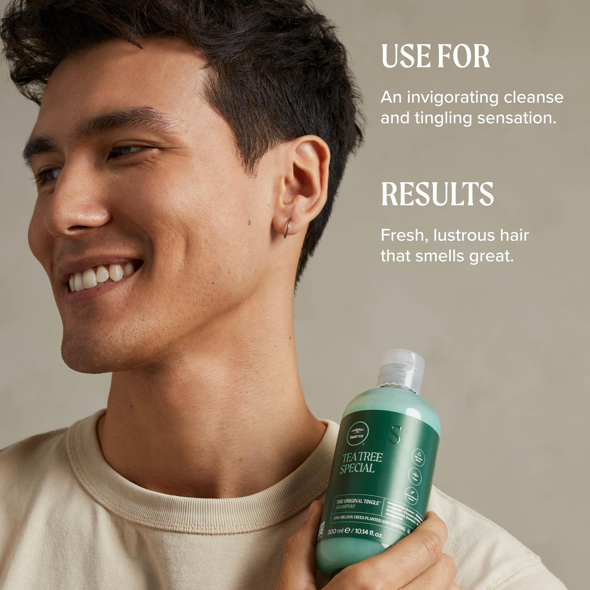 Tea Tree Special Shampoo 33.8 fl. oz. pouring into hands