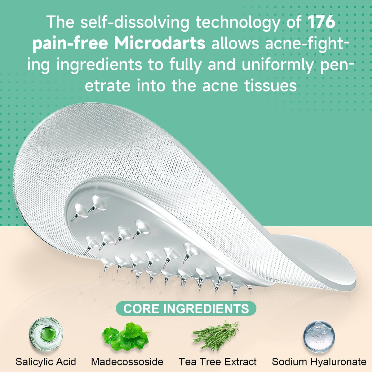 TEAWOO Microdart Pimple Patches application on skin