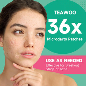 TEAWOO Microdart Pimple Patches in a travel bag