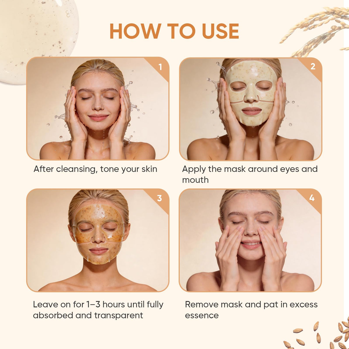 TEAWOO Rice Deep Collagen Face Mask in use at night