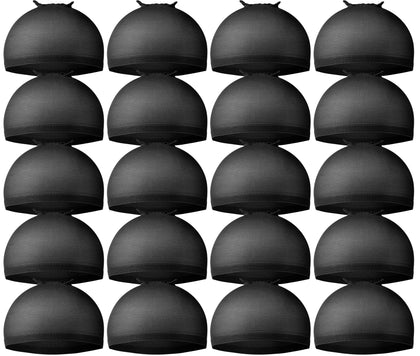 Teenitor 20Pcs Black Wig Cap front view with packaging