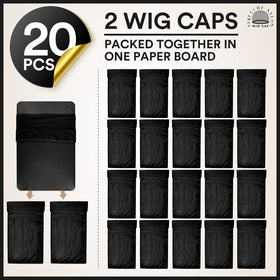 Teenitor 20Pcs black wig caps stacked together