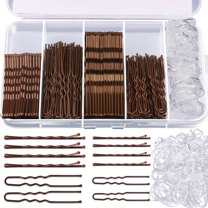 Teenitor 300pcs Bobby Pins Kit front view with assorted pins