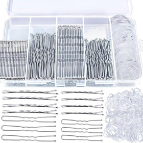 Teenitor 300pcs Hair Pins Set with silver bobby pins and hair bands