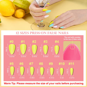 Teenitor 576 Pcs medium almond nails with nail art accessories