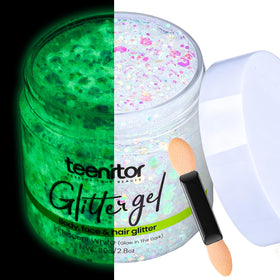 Teenitor 80g Glow in The Dark Body Glitter Gel front view