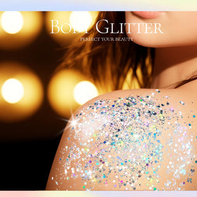 Teenitor Body Glitter Gel used on face for makeup