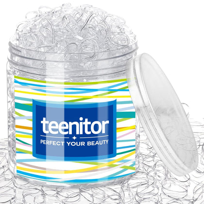 Teenitor Clear Elastic Hair Bands 2000pcs in round container