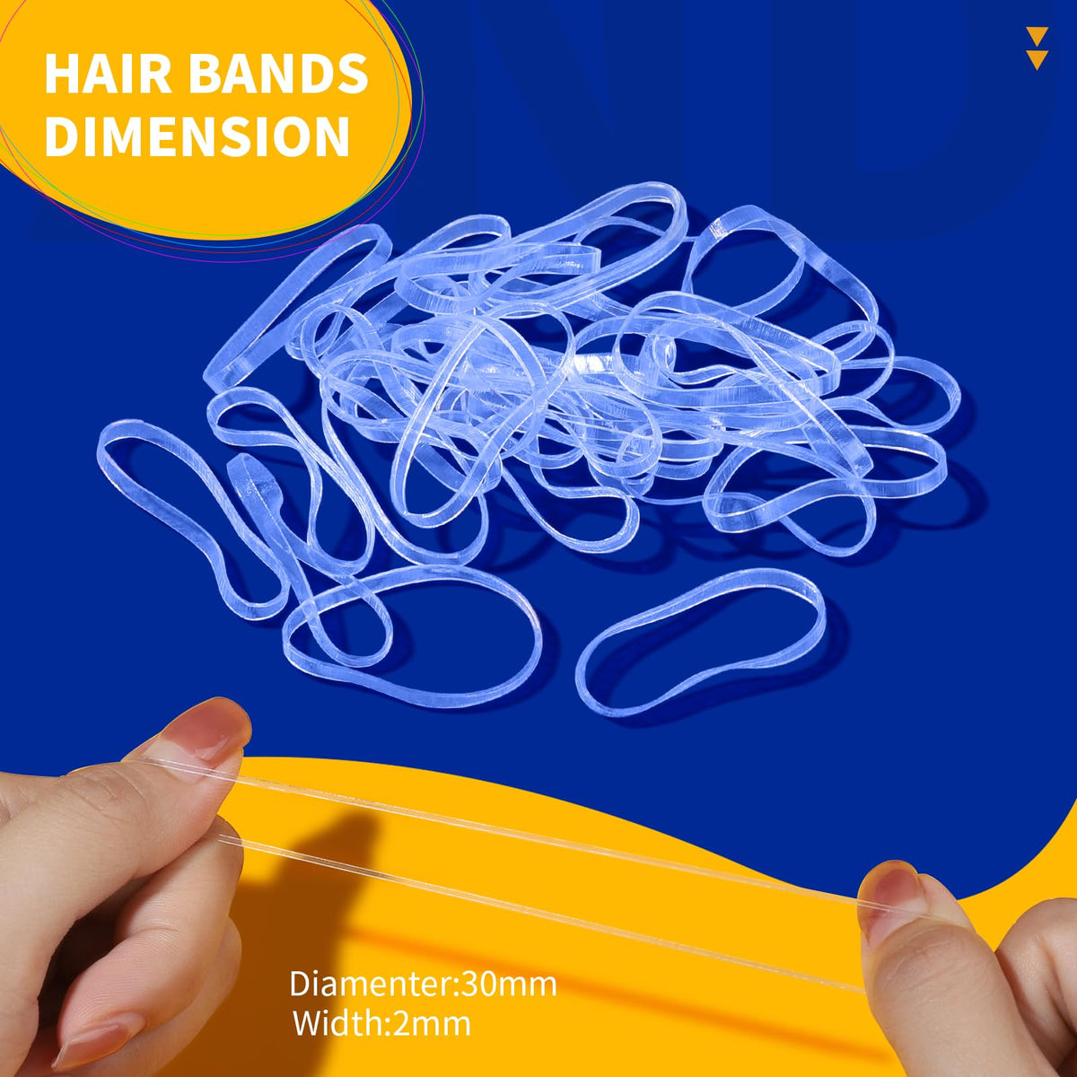 Teenitor Clear Elastic Hair Bands displayed on a table
