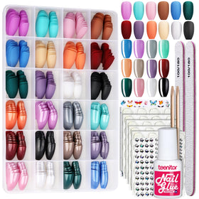 Teenitor Coffin Shape Press On Nails Set 576PCS in packaging