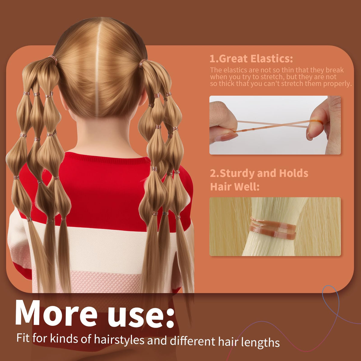 Teenitor Elastic Hair Bands light brown in a gym bag
