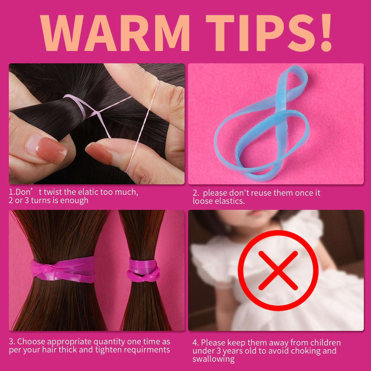 Teenitor elastic hair ties suitable for different hairstyles