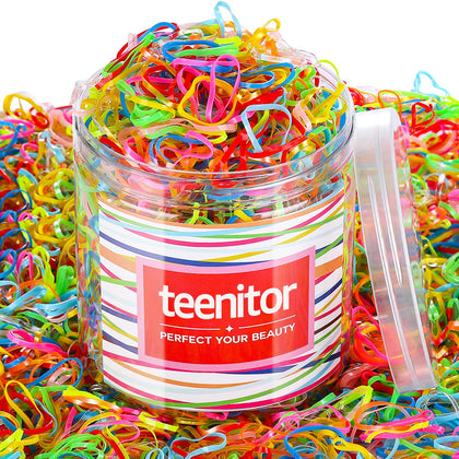 Teenitor Elastic Ties Hair Bands 2000pcs assorted colours front view