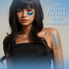 Teenitor Face & Body Glitter Gel blue in packaging