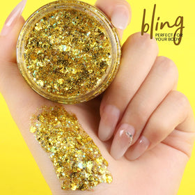 Teenitor Gold Body Glitter Gel 80g with cotton swab