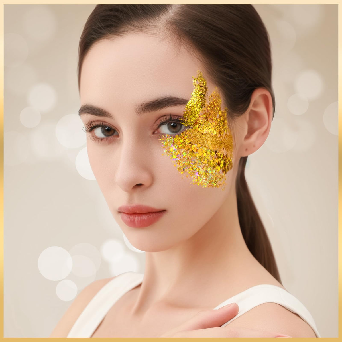 Teenitor Gold Body Glitter Gel with shimmering effect