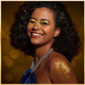 Teenitor Gold Body Glitter Gel with star and moon shapes