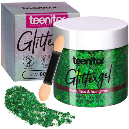 Teenitor Green Body Glitter Gel 80g front view