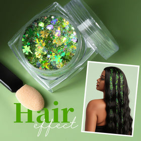 Teenitor Green Face Glitter Gel set displayed with vibrant colours
