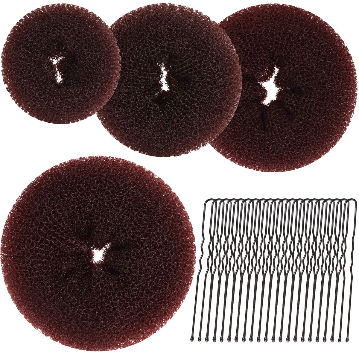 Teenitor Hair Bun Maker Set front view with four sizes