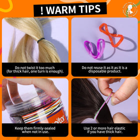 Teenitor hair elastics displayed in a DIY project