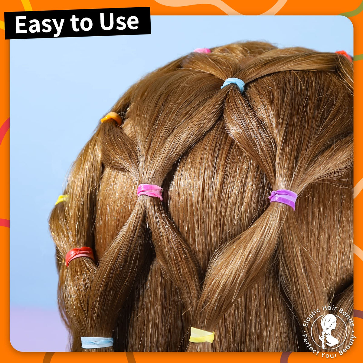 Teenitor hair elastics in use on a ponytail hairstyle