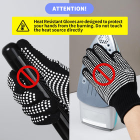 Teenitor heat resistant gloves being used for hair styling