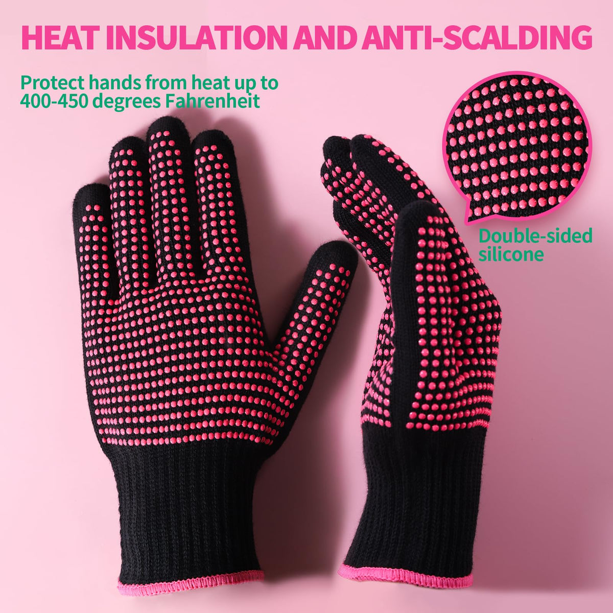 Teenitor Heat Resistant Gloves showing silicone bumps detail
