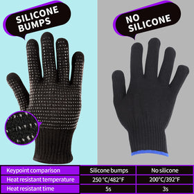 Teenitor Heat Resistant Gloves worn while styling hair