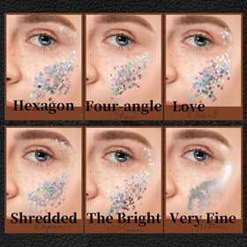 Teenitor holographic glitter gel in use at a festival