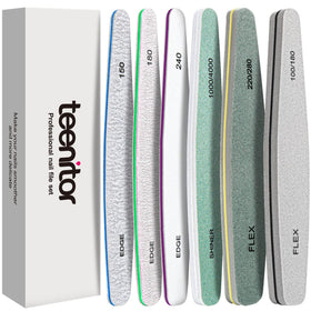 Teenitor Nail File Set 6 pcs with various grit options