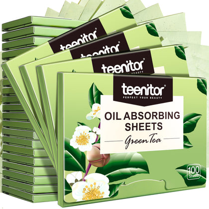 Teenitor Oil Blotting Sheets pack front view with green tea essence
