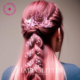 Teenitor Pink Body Glitter Gel used in hair styling