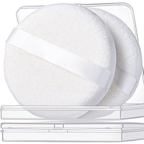 Teenitor Powder Puff Set with two soft velour puffs and storage container
