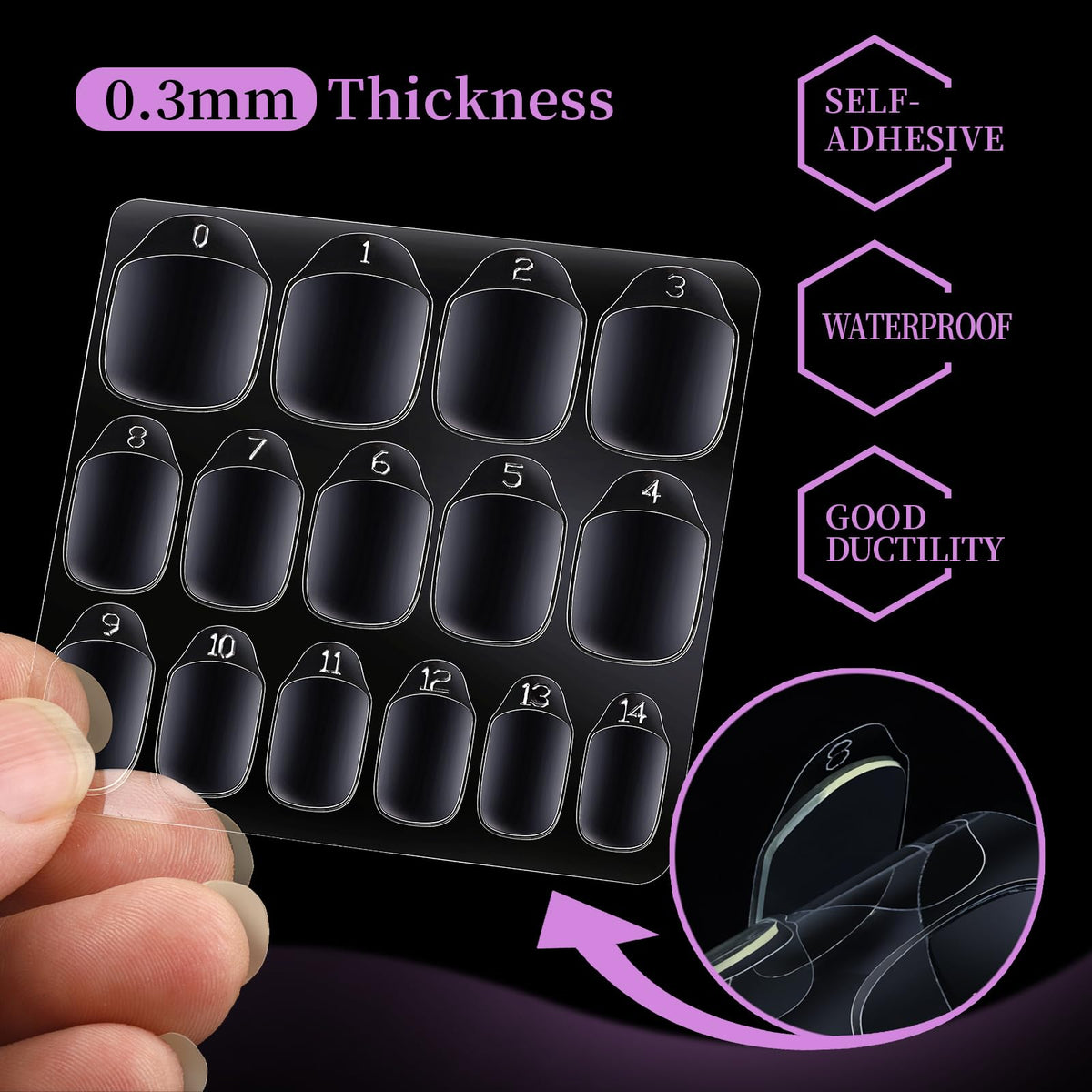 Teenitor Press on Nail Adhesive Tabs packaging