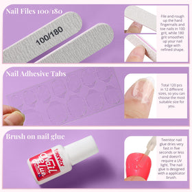 Teenitor Press on Nails Almond nails applied on hands