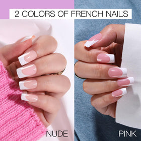 Teenitor Press on Nails featuring vibrant glitter designs and nail glue